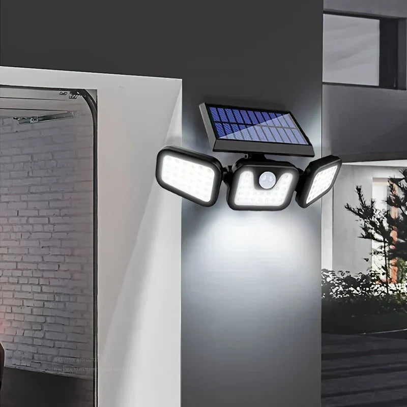 Bright Outdoor Motion Security Light with 3 Heads - Luxivelle