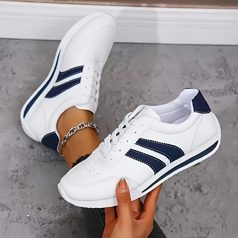 Comfortable Women's Leather Athletic Walking Sneakers - Luxivelle