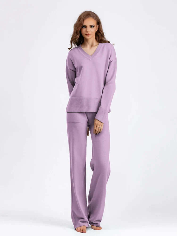 Ladies' Crew Neck Jumper and Loose Fit Pants Set