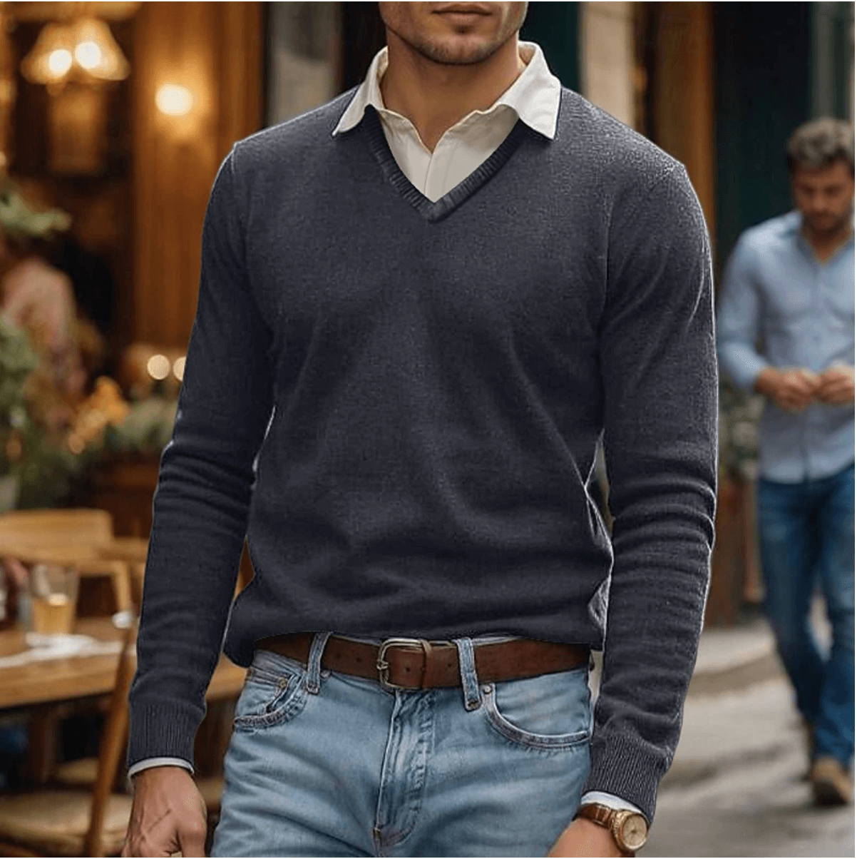 Comfy Relaxed Fit V-Neck Sweater
