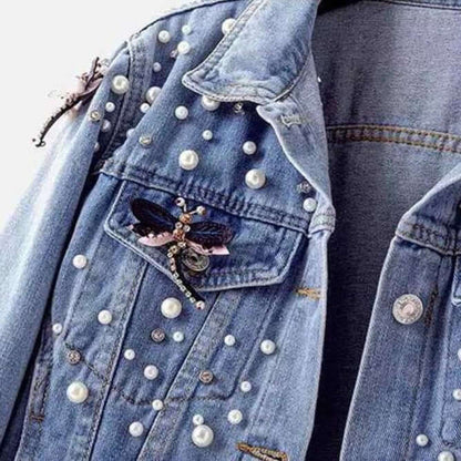 Casual Loose Fit Women's Jeans Jacket