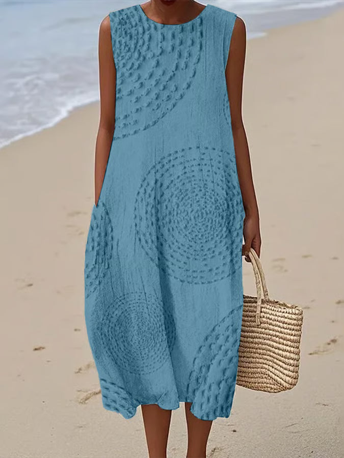 Sleeveless Floral Maxi Dress with Embellished Detail