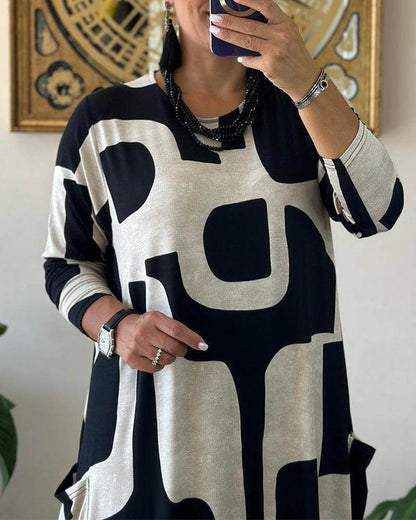 Fashionable Floral Long Sleeve Women's Dress