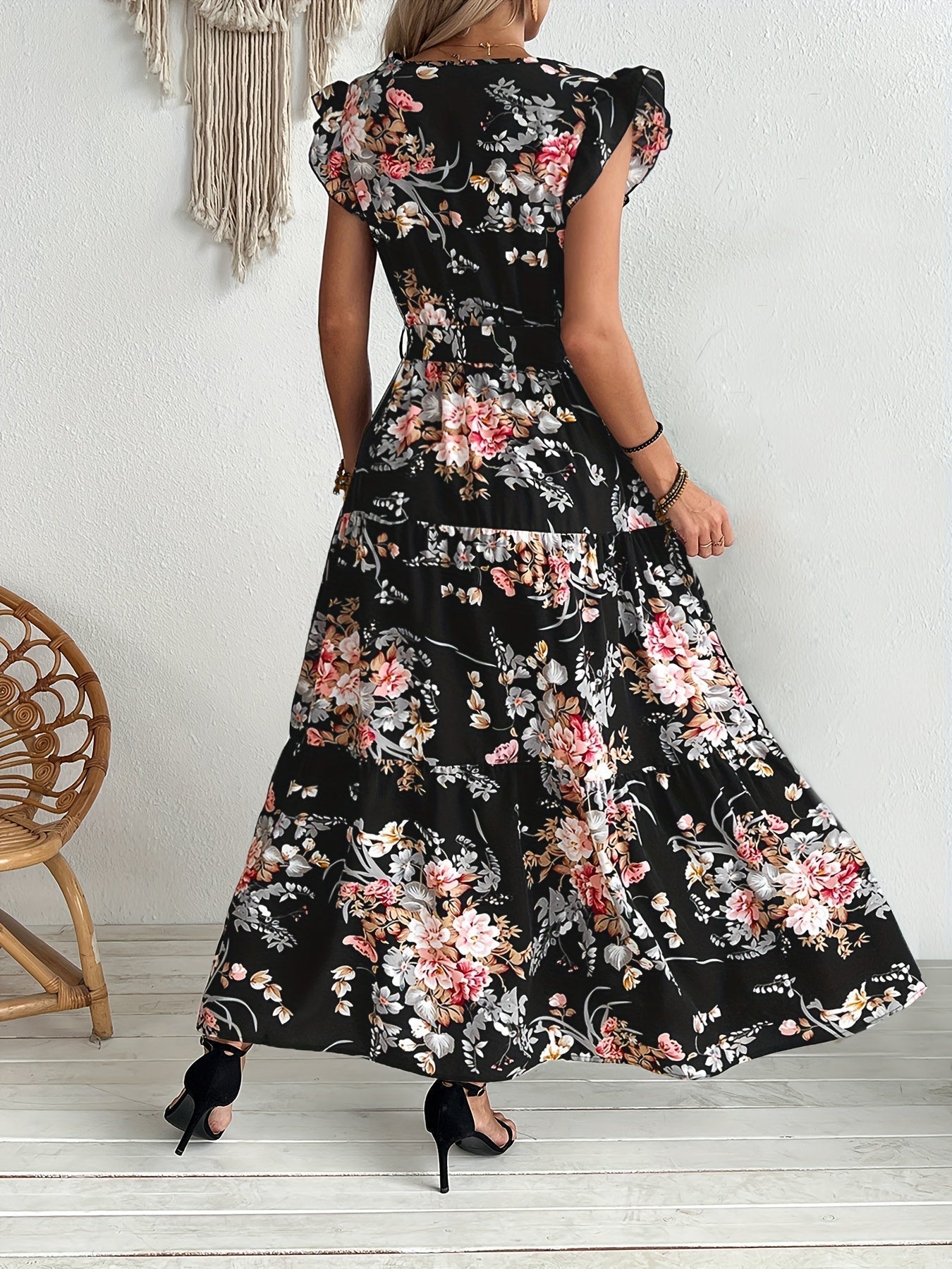Women's Floral Waist Dress