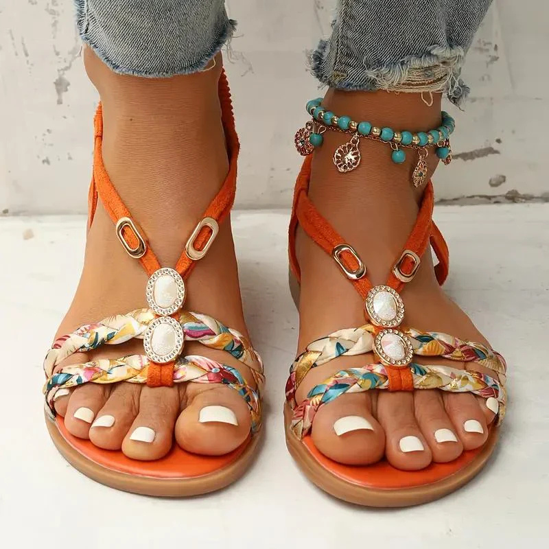 Women's Boho Beaded Flip Flop Sandals