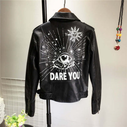 Women's Faux Leather Biker Jacket