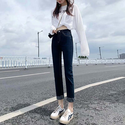 Fitted Elastic Straight Leg Women's Pants