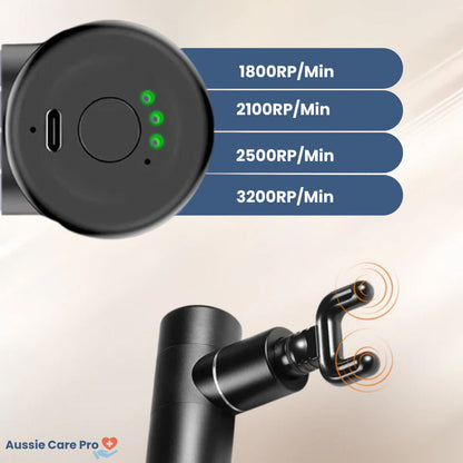 Compact Handheld Muscle Massager with Quiet 4-Speed Setting