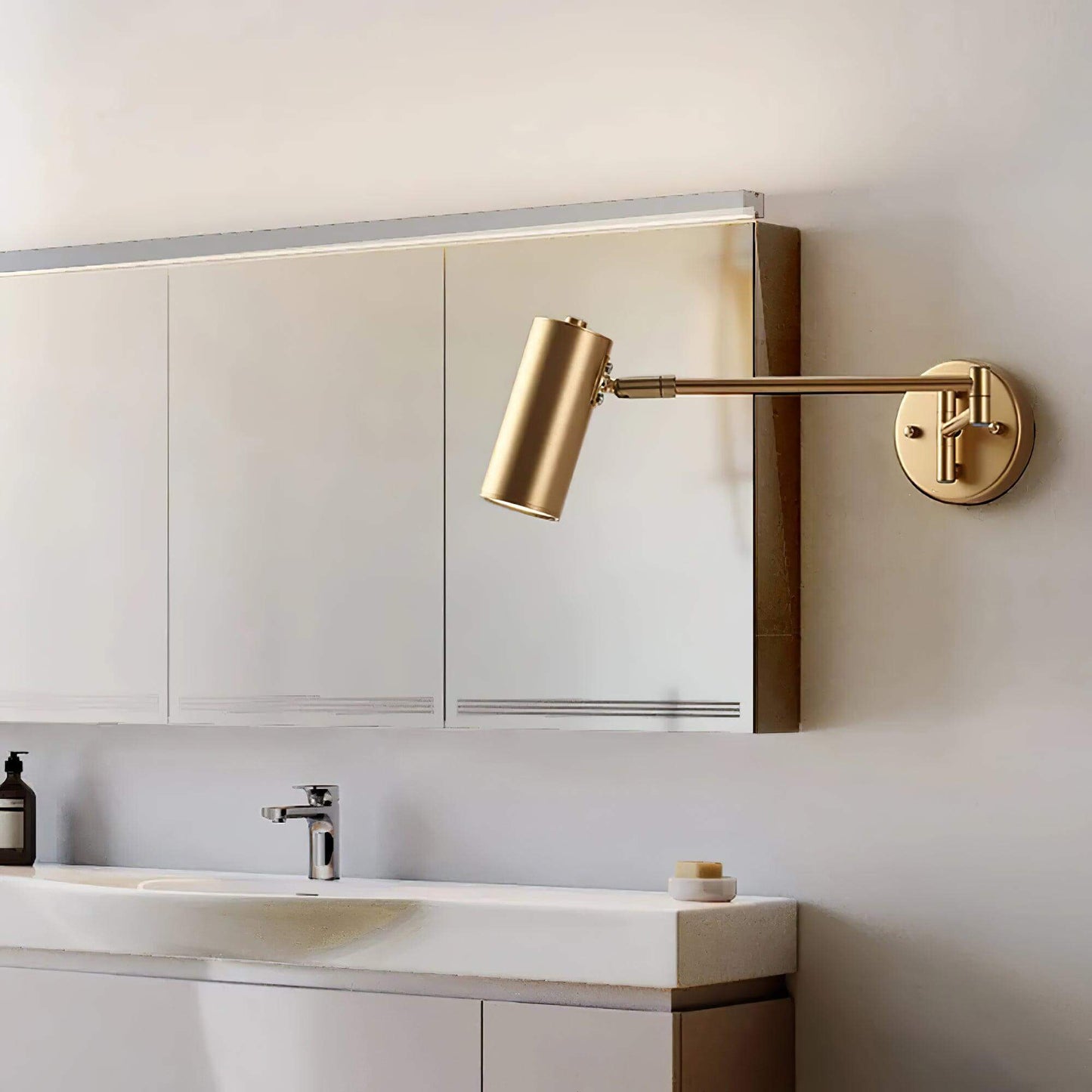 Flexible Brushed Steel LED Wall Light with Arm