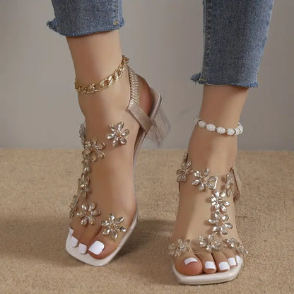 Women's Glamorous Gemstone High Heel Sandals