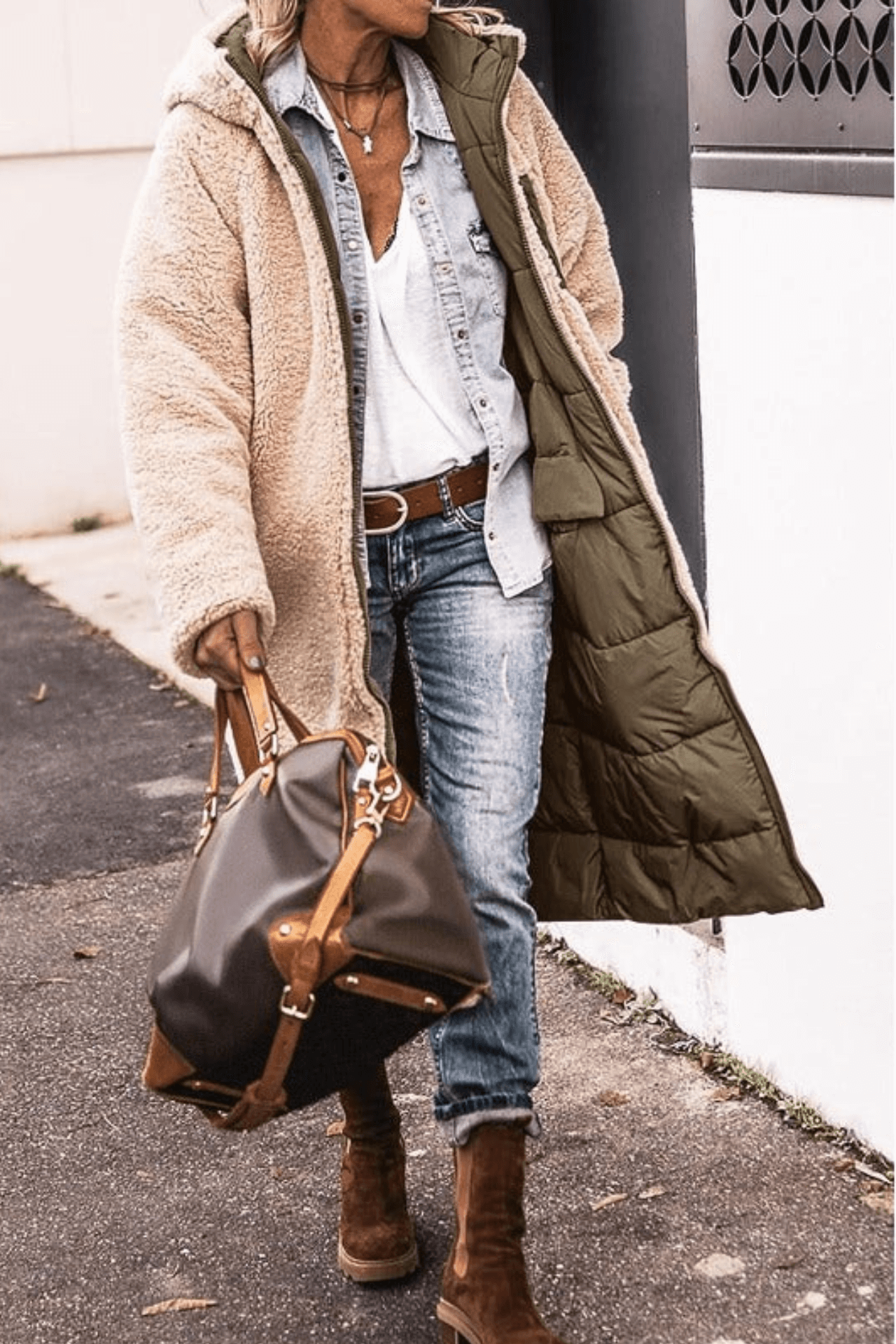 Warm Double Sided Women's Parka Coat