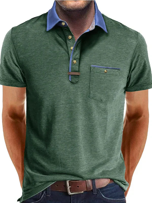 Lightweight Casual Short Sleeve Polo Shirt for Men