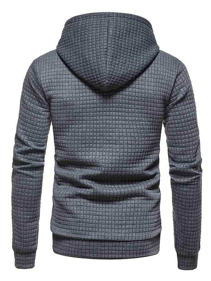 Casual Textured Hooded Sweatshirt for Men