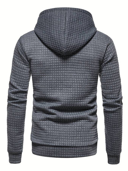 Casual Textured Hooded Sweatshirt for Men