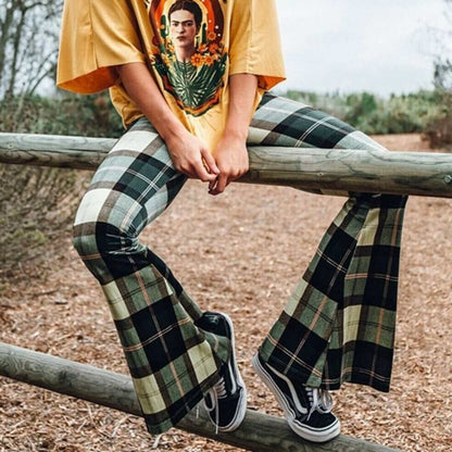 Trendy Checked Wide Leg Pants