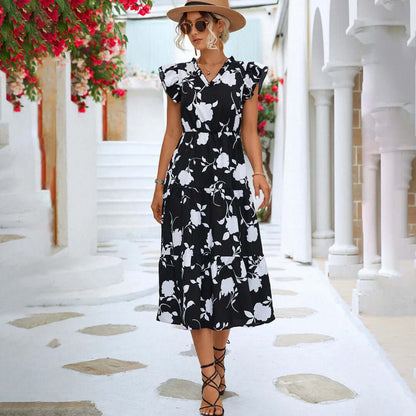 Classic Knee Length Floral Dress