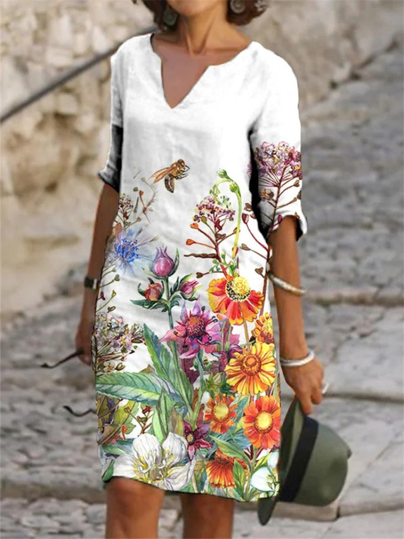 Pretty Flower Pattern Dress