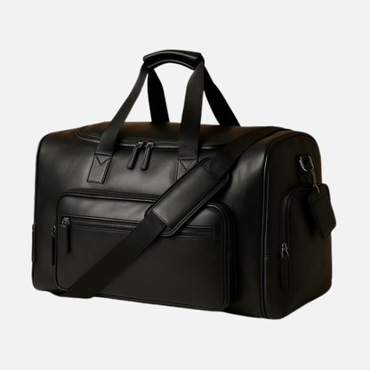 Men's Large Faux Leather Weekend Bag - Travel Duffle Overnight Bag