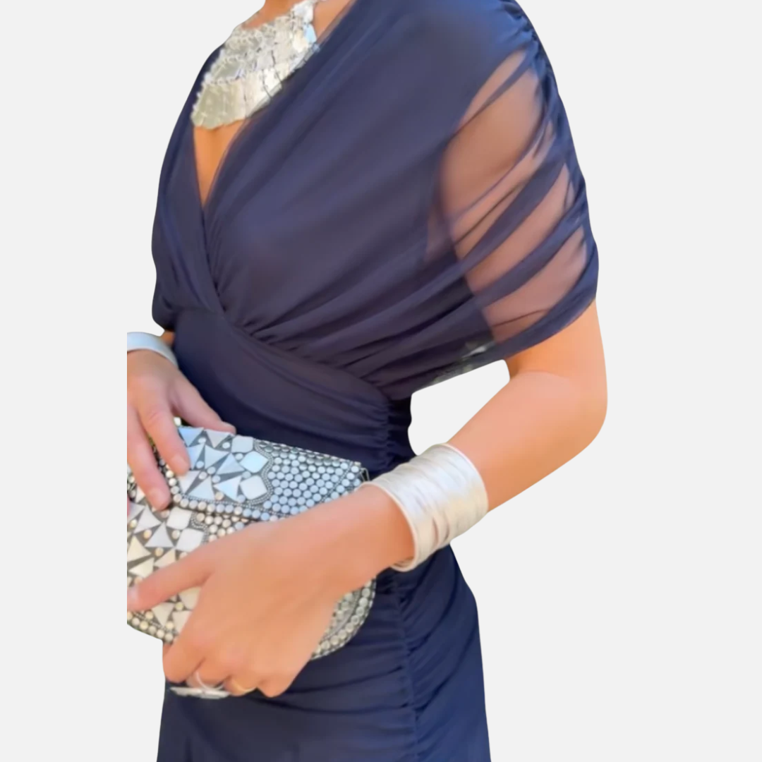 Rosie | Off-Shoulder Pleated Dress