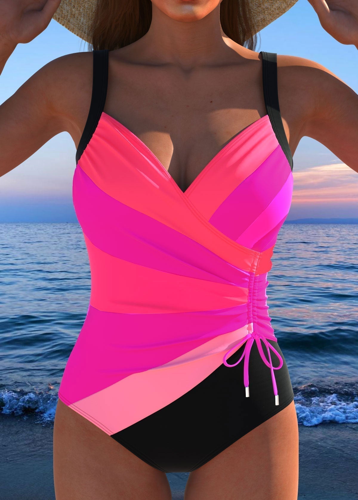 Women's Elegant Tankini Swimsuit with Vibrant Print