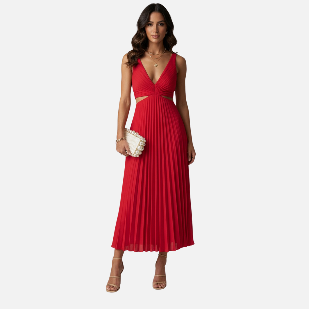 Women's Breathable V-Neck Midi Dress