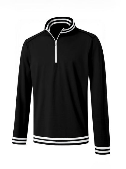 Sporty Navy Blue Men's Golf Quarter Zip Shirt