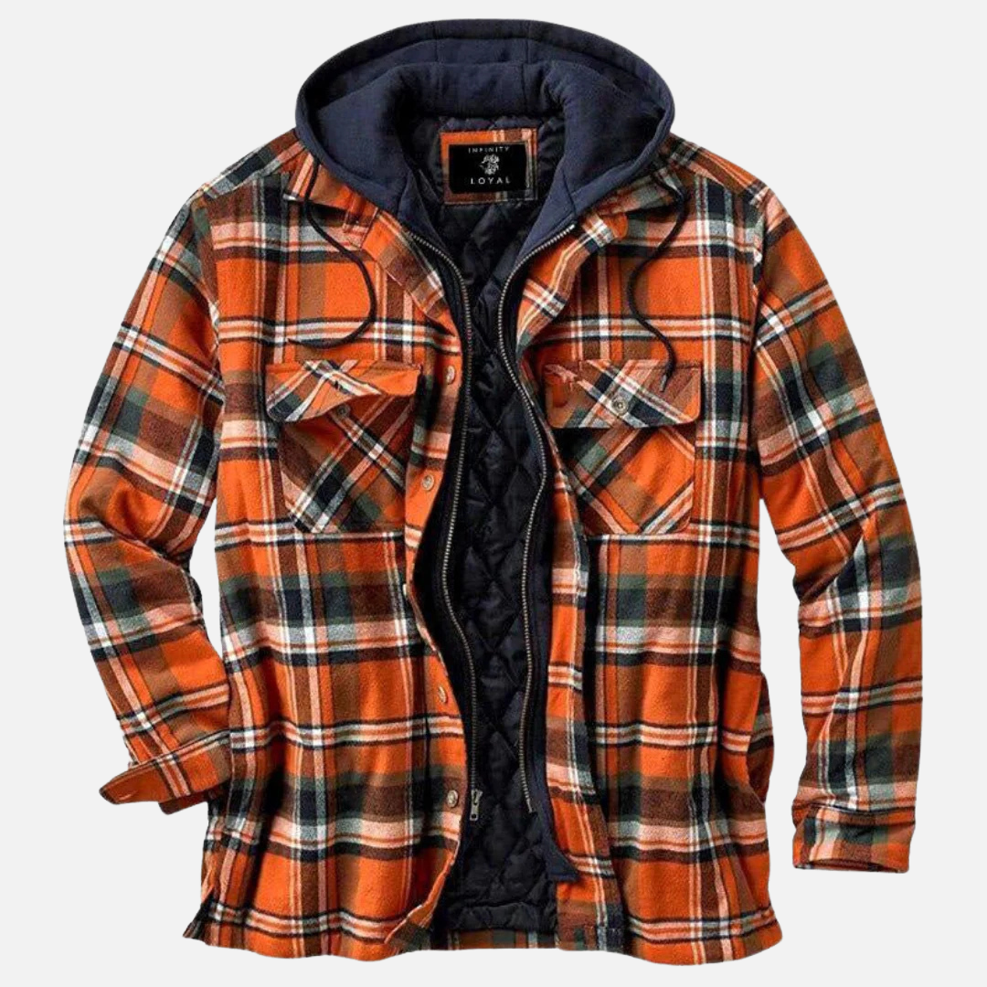 Arman | Men's Quilted Plaid Hooded Jacket