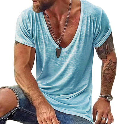 Men's Breathable V-Neck Casual Summer Tee Shirt