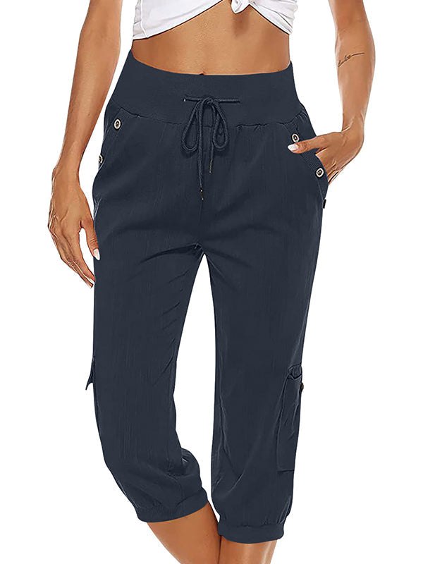 Lightweight Women's Summer Capri Pants Comfortable Cotton Blend