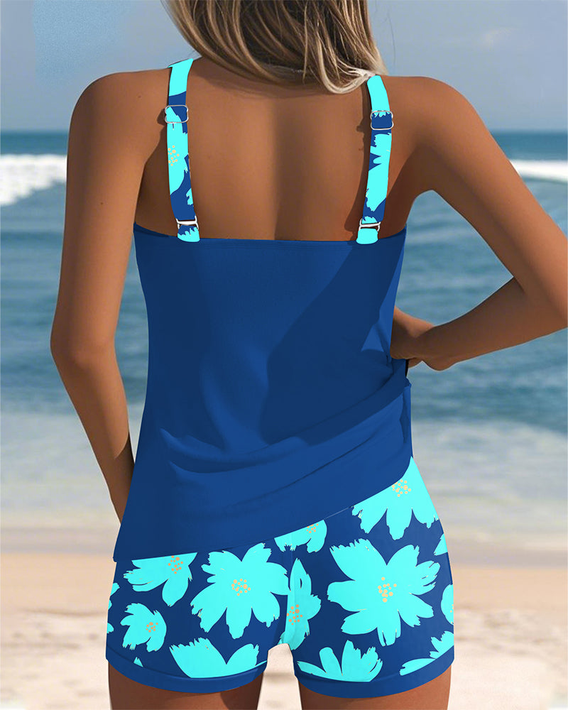 Tropical Floral Swim Tankini