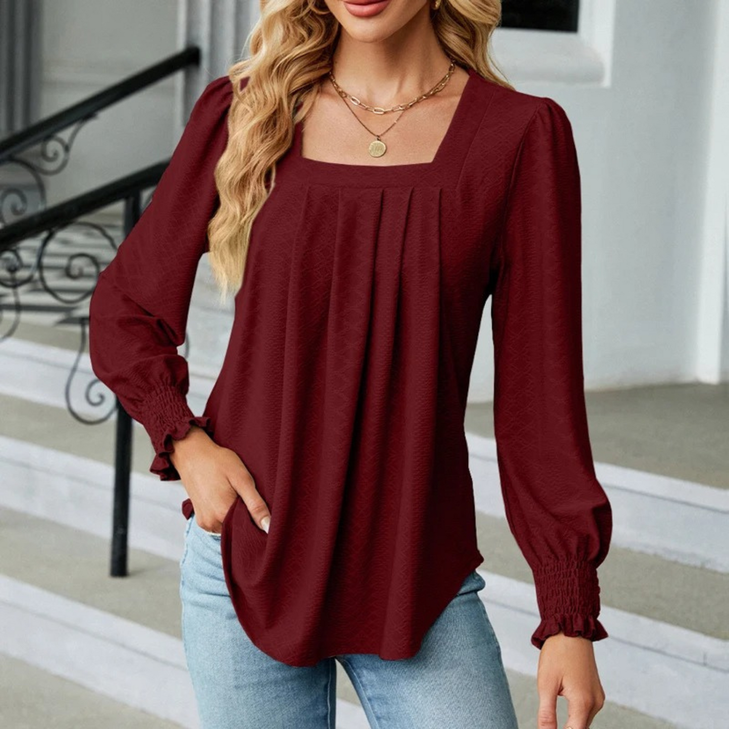 Classic Fit Crew Neck Long Sleeve Top