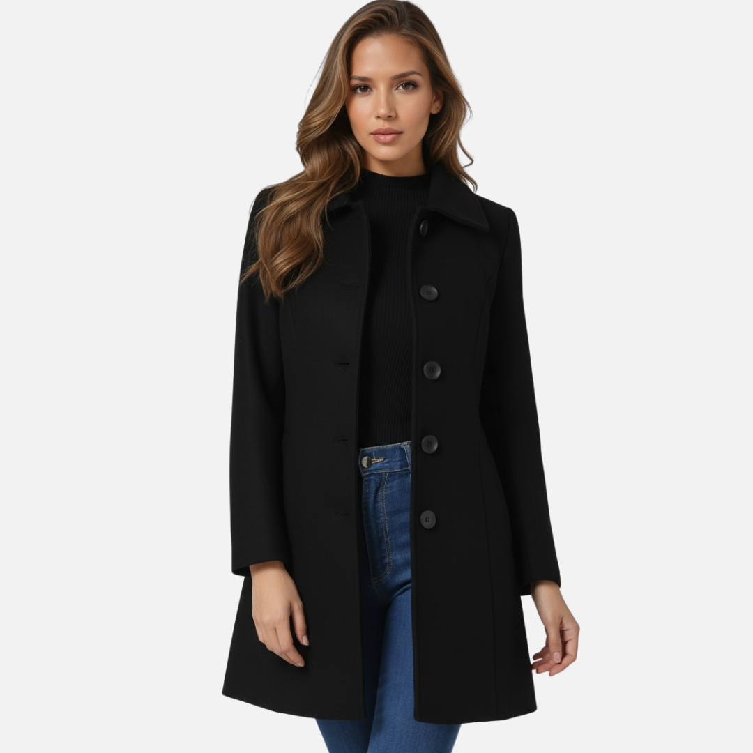 Women's Tailored Single-Breasted Wool Coat