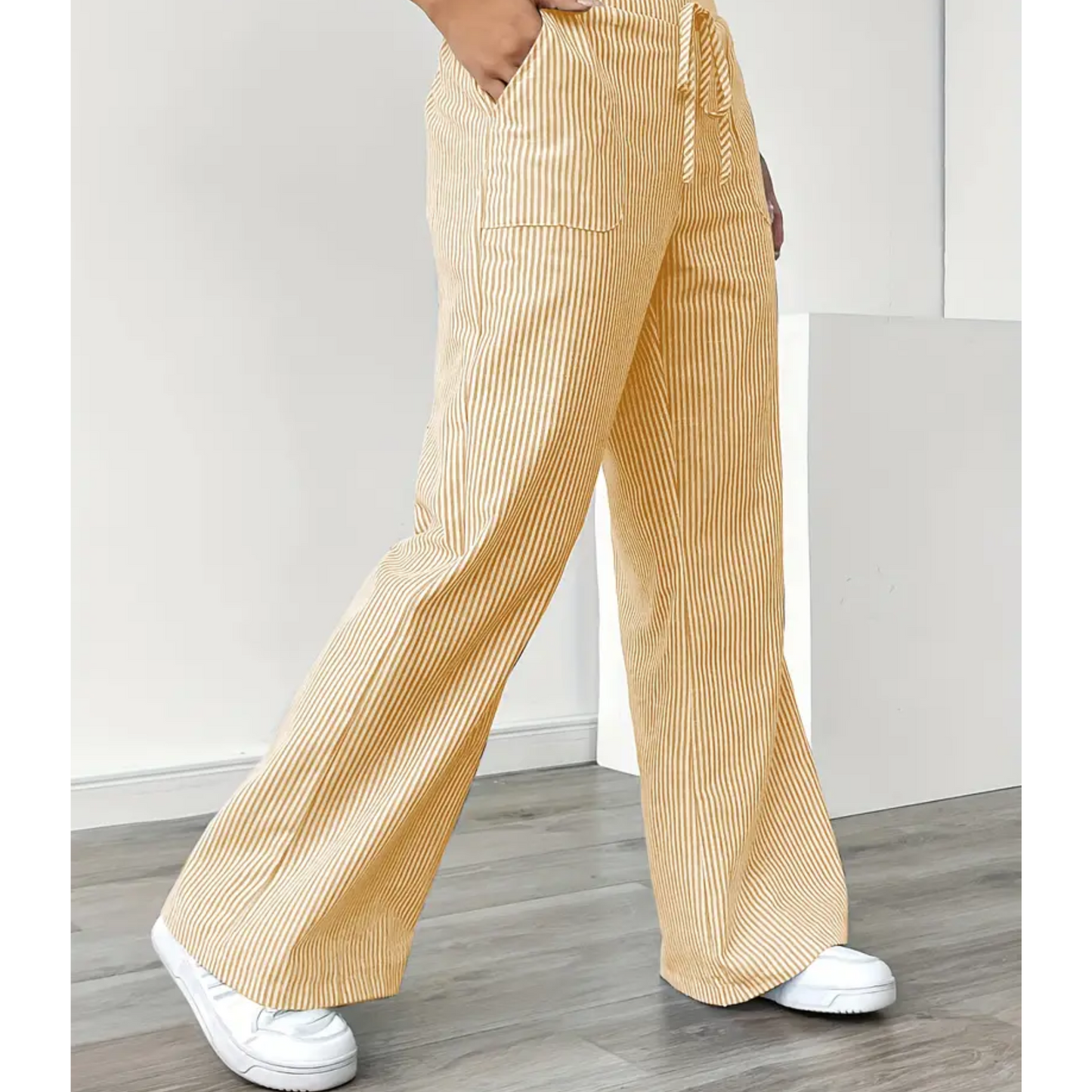 Casual Stripe Pants With Pockets