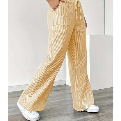 Casual Stripe Pants With Pockets