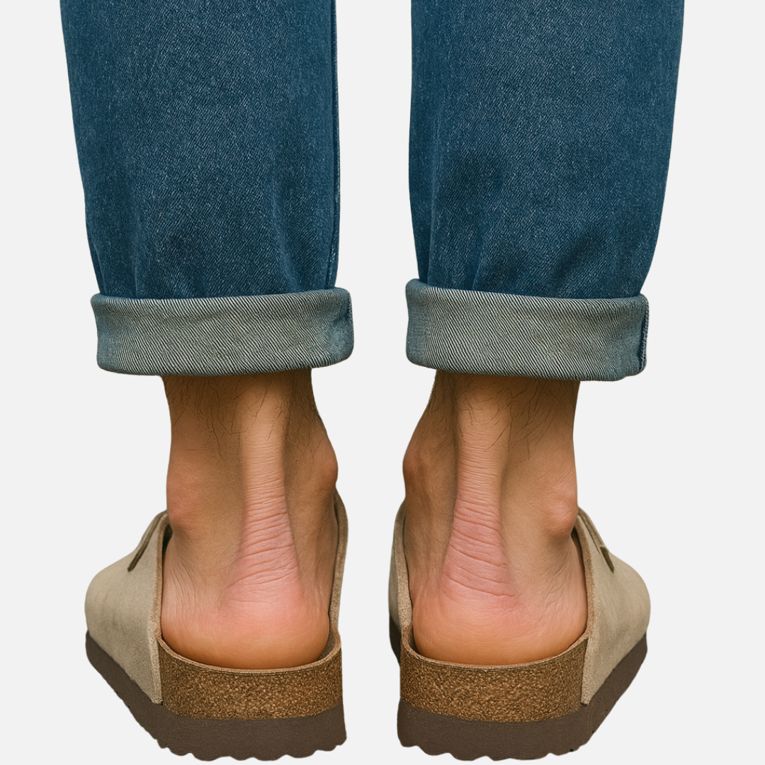Men's Suede Buckle Mules