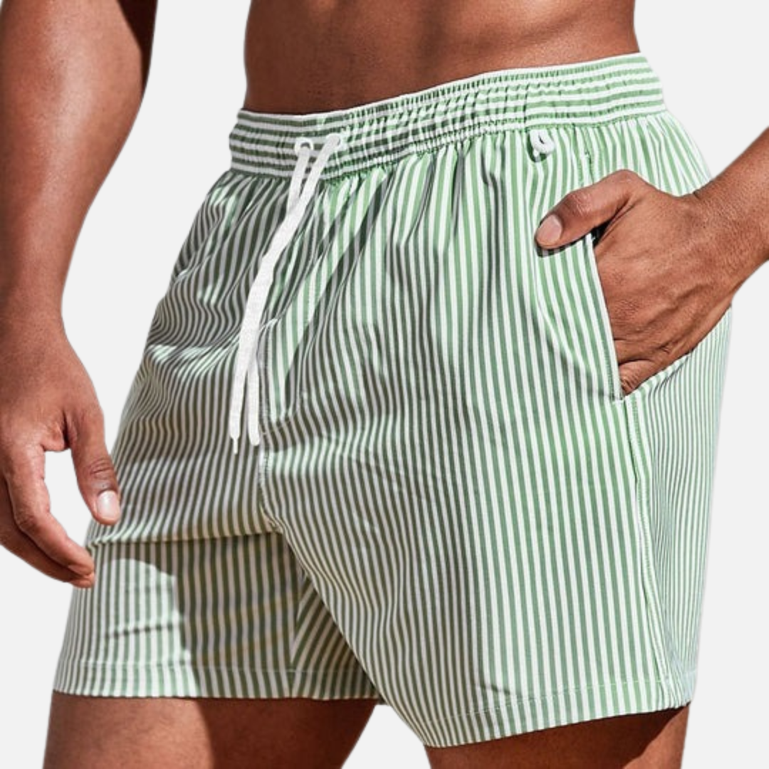 Men’s Striped Swim Shorts Quick Dry