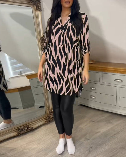 Fashionable Patterned Loose Fit Top