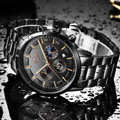 Tactical Black Metal Watch - Strong & Stylish