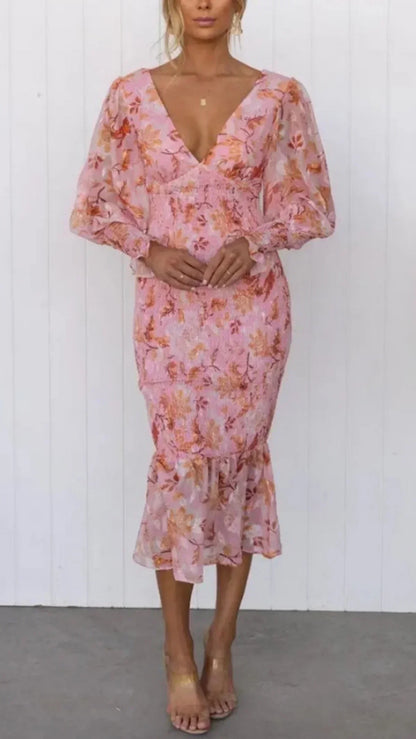 Beautiful Floral Party Dress - Luxivelle