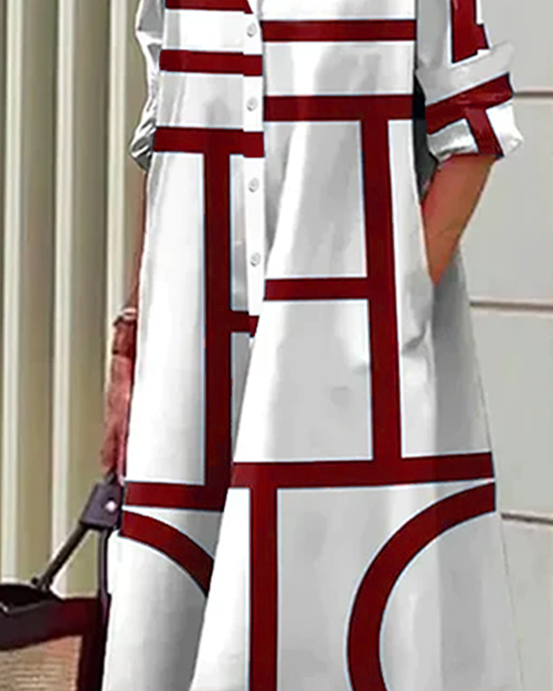 Floral Print A-Line Dress with Pockets for Ladies