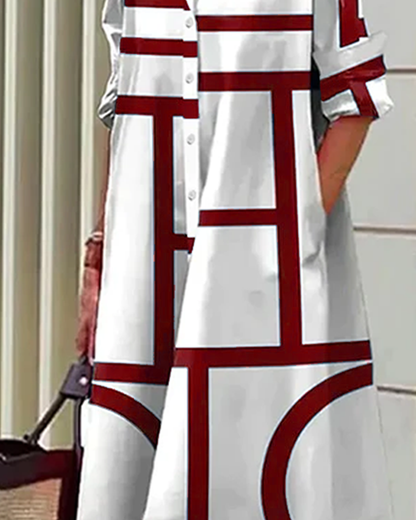 Floral Print A-Line Dress with Pockets for Ladies