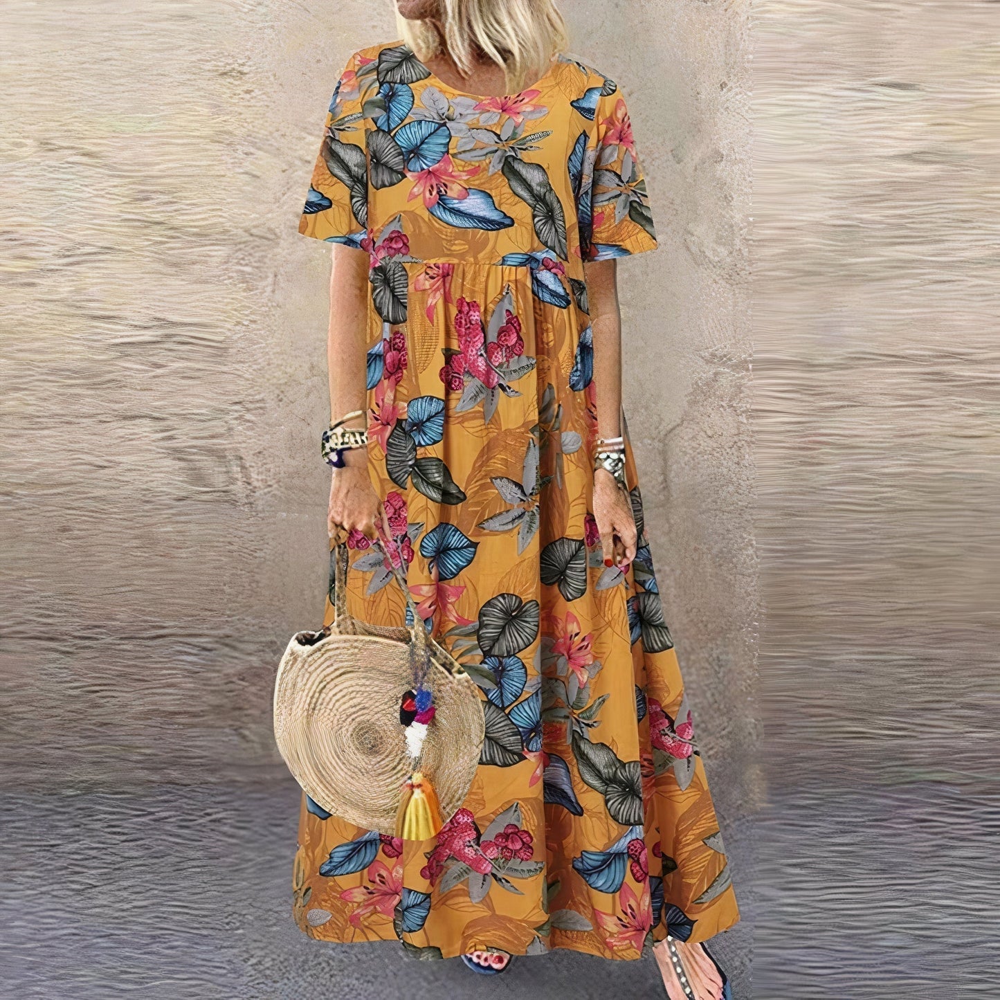 Colorful Flower Long Summer Dress