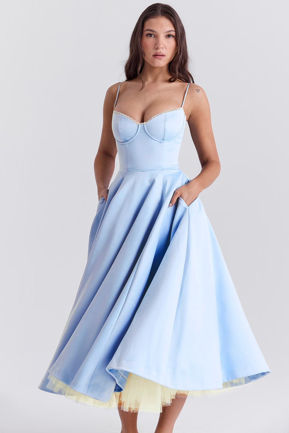Kayla | Gorgeous Shiny Waisted Midi Dress