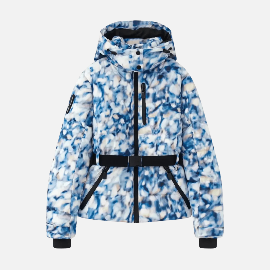 Women's Belted Puffer Jacket - Quilted Hooded Winter Coat