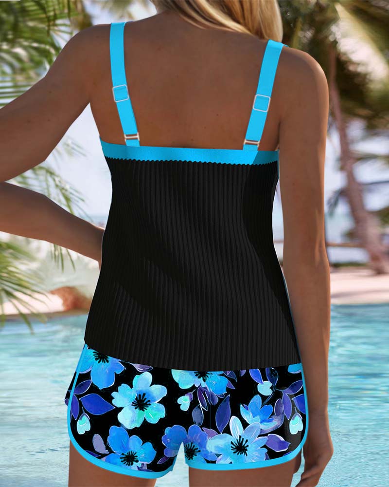 Classic Two Piece Swimsuit Tankini Set