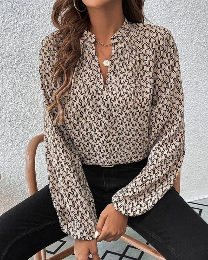 Women's V-Neck Bell Sleeve Blouse