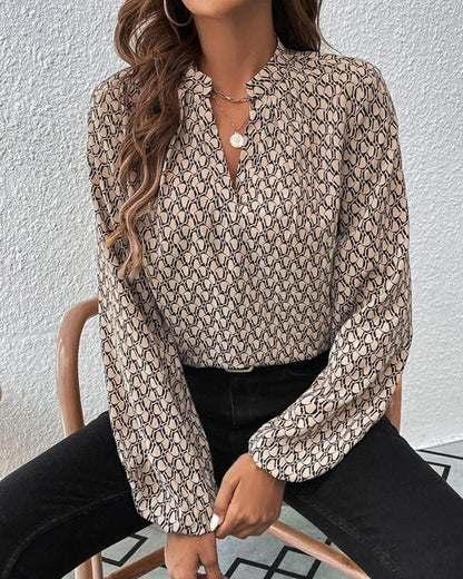 Women's V-Neck Bell Sleeve Blouse