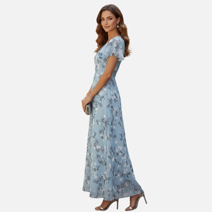 Women's Maxi Dress Floral Pleated