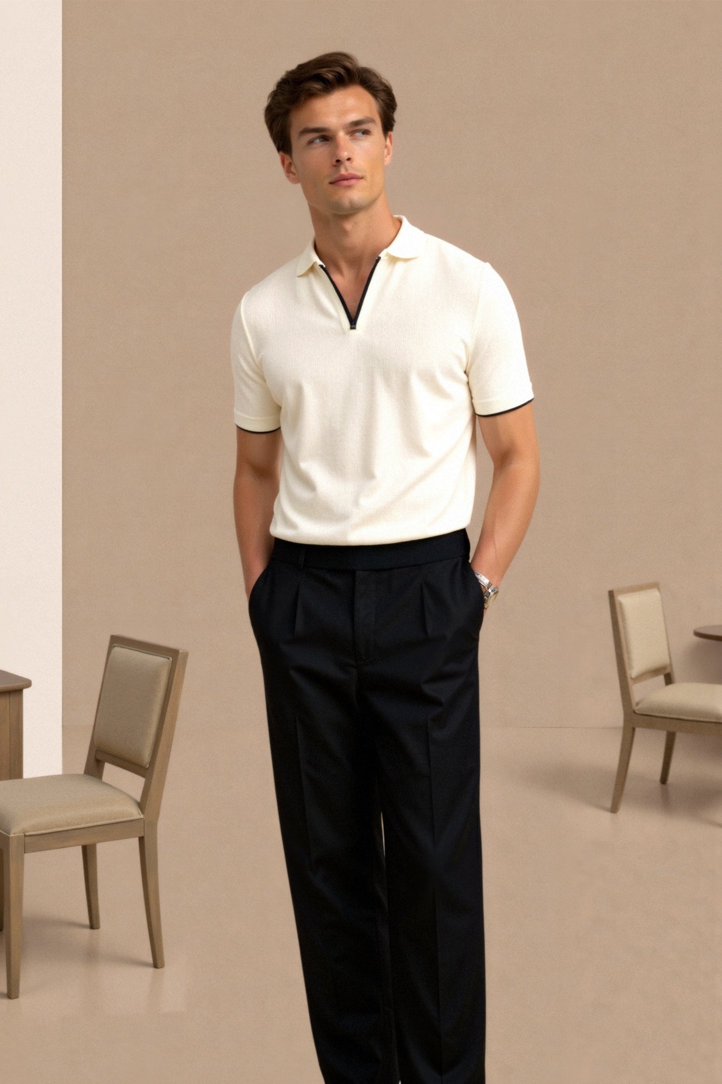 Classic Fit Short Sleeve Polo Shirt for Men