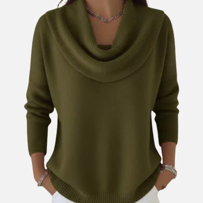Women's Elegant Cowl Neck Knit Sweater